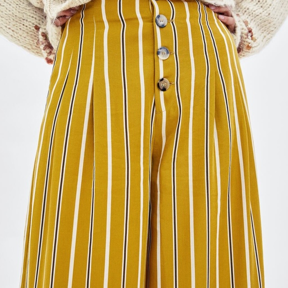 NWT Zara Wide Cropped Pants - Picture 4 of 7